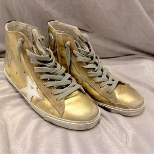 Golden Goose Deluxe Brand Gold Francy Hightop Sneakers